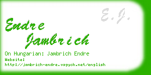endre jambrich business card
